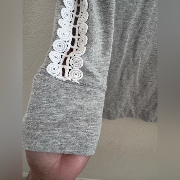 Lilly Pulitzer Skipper Solid Popover Dress Heathered Seaside Grey Lace Size XS - Picture 6 of 15